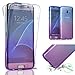 Galaxy S7 Case,PHEZEN Scratch Proof 360 Front and Back Full Body Protection Semi Transparent Flexible TPU Bumper Case Anti-Scratch Protective Case For Samsung Galaxy S7, Gradient Blue Purple