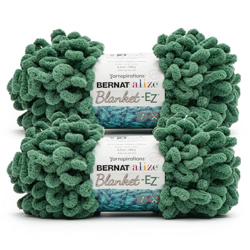 Bernat Alize Blanket Hedge Green Yarn - 2 Pack of 180g/6.4 oz - 100% Polyester…