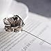 2 PCS Men's Rose Golden Flower Lapel Stick Brooch Pin for Sui,Gold/Sliver (Black-Silver)