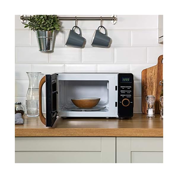 Russell-Hobbs-RHMD714B-N-17L-700w-Scandi-Black-Digital-Microwave-with-5-Power-Levels-Wood-Effect-Handle-Dials-Clock-Timer-Automatic-Defrost-Easy-Clean-8-Auto-Cook-Menus Russell Hobbs RHMD714B-N 17L 700w Scandi Black Digital Microwave with 5 Power Levels, Wood Effect Handle & Dials, Clock…
