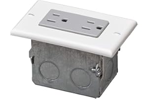 Leviton J-Box Kit Duplex Receptacle, 47605-CAN, Grey/White