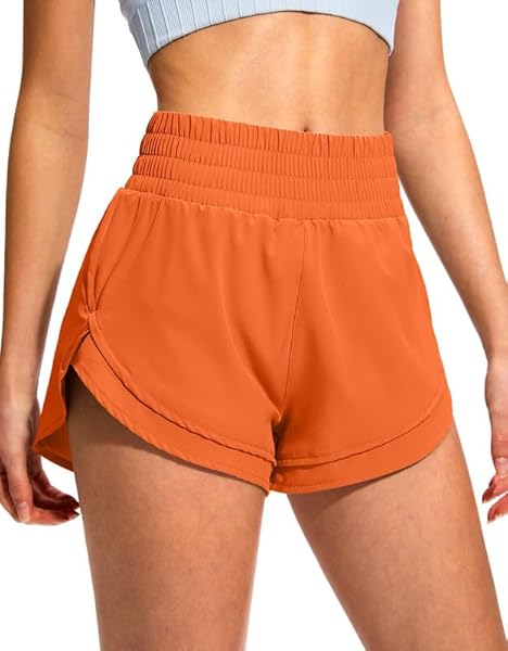 SANTINY WOMEN’S HIGH WAISTED RUNNING SHORTS WITH ZIP...