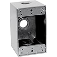 Sigma Electric, Gray Sigma Engineered Solutions Weatherproof 14255 1/2-Inch 3 Hole 1-Gang Deep Box, Size