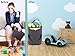 ARTIT Kids?????? Laundry Hamper Basket Storage & Bin Bag Tote with Handles - Shark & Box Set Made of Premium Quality Felt, Non-Woven, Eco-Friendly, Collapsible, Foldable & Multi-Functional - Dark Gray