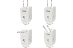 OFOAEEA Extension Cord Replacement Male Power Plug, 4 Pack Replacement Plug 2 Prong, Rotatable Electric Plugs, Lamp Plug Replacement, 250V/10A, for Small Appliances Power Strips Lamps DIY Craft, White