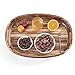 Wooden Serving Tray - Oval Acacia Wood Decorative Tray with Handles for Parties and Breakfast in Bed or on Ottomans - 17 x 11.75 x 2 Inches