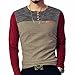 LOGEEYAR Mens Slim Fitted Casual Short Sleeve Button T-Shirts Contrast Color Stitching Tees Tops Z-red