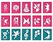 OPHIR Glitter Tattoo Kit - 20 Color Shimmer, 30x Stencils Tattoo Body Art Design Kit for Children, Teenagers & Adults Halloween Party