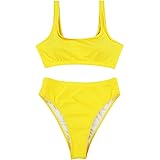 Selowin Womens Tank Crop Top High Waisted Cheeky Two Piece Bikini Sets Swimsuits