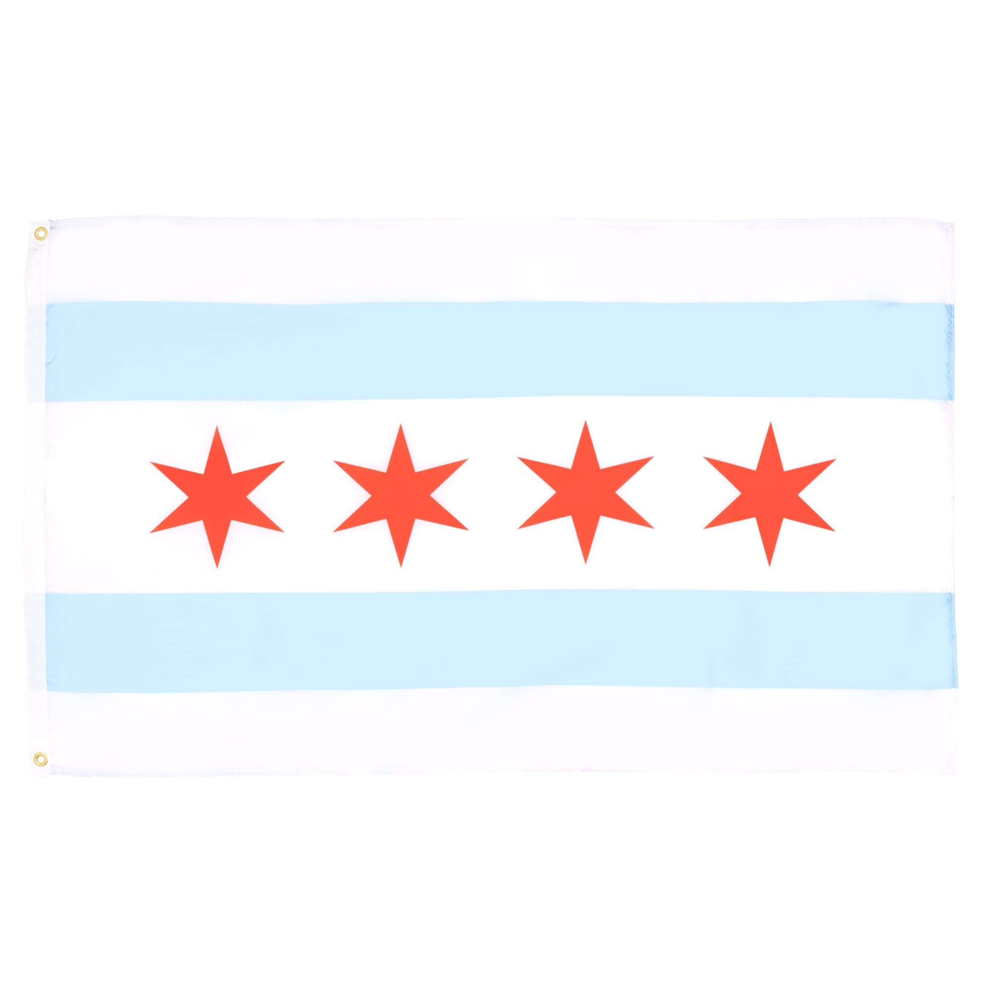 AZ FLAG - Chicago Flag - 2x3 Ft - 100D Polyester Chicago City Banner with Two Metal Grommets - Fade Resistant - Vivid Colors - 2' x 3' Feet - 90x60 Cm