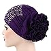 bestpriceam Women's Winter Hat Lace Butterfly Decorate Beanie Caps Lady Skullies Turban Cap (Purple 1)