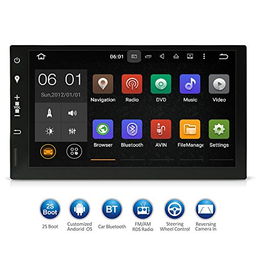 AUTOLOVER 7 Inch Android 5.1.1 Car GPS Navigation System In Dash Touch Screen Car Stereo DVD Player With GPS Navigation, Multi-touch HD LCD Screen WIFI Bluetooth, 1G RAM 32G Nand - Thumbnail 3