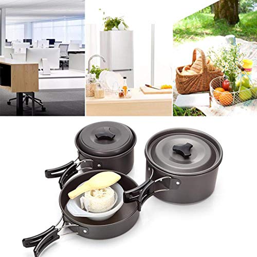 Yirind Lightweight Outdoor Camping Pan Set Hiking Cookware Backpacking Cooking Picnic Bowl Pot Pan Set