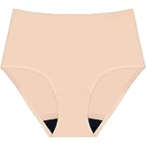 AIRCUTE Absorbent Urinary Incontinence Underwear for Women, Seamless Sanding High Waist Panty for Bladder Leaks Proof 60ML(Beige, Small)