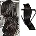 Clip in Hair Extensions 7Pcs Full Long Straight Remy Hair Extensions Clip on 70g… (15 Inch, 1B)