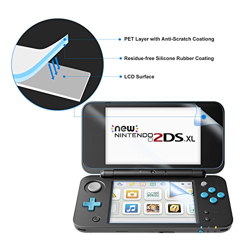 NEW-Nintendo-2DS-XL-Screen-Protector-6-PCS3-Top-3-Bottom-Keten-Full-Coverage-High-Definition-Screen-Protector-for-Nintendo-2DS-XL-2017-with-Anti-scratch-Ultra-thin-Sensitive-Touch