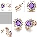 Yoursfs Clip on Earrings For Women Purple Crystal Flower Cubic Zirconia Womens Non Piercing Earrings