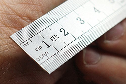 Shuxy 6" Stainless Steel Ruler Metal Ruler with Convenient Storage Case - Perfect Straight Edge For Office Easy Measurements - 20mm Wide x .0.5mm Thick Pack of 6
