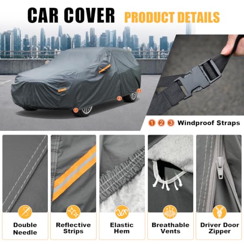 GUNHYI Funda Premium para Coche Ajuste Personalizado Mazda CX-5 CX5 (2012-2025), 16 Capas de Alta Resistencia Impermeable para Todo Clima con Puerta con Cremallera para Protección contra Sol, Lluvia