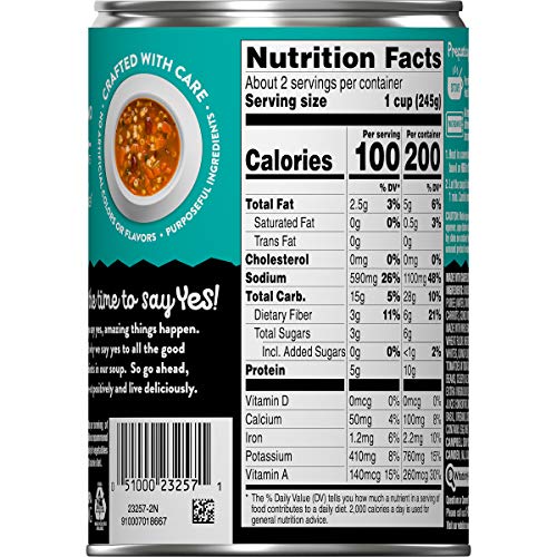 Campbell's Well Yes! Minestrone with Kale Soup, 16.1 oz. Can