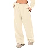 LOMON Wide Leg Sweatpants Women Fleece Sweat Pants Fall Spring Clothes 2026 Teen Girl Baggy Jogger Sweatpant with Pockets