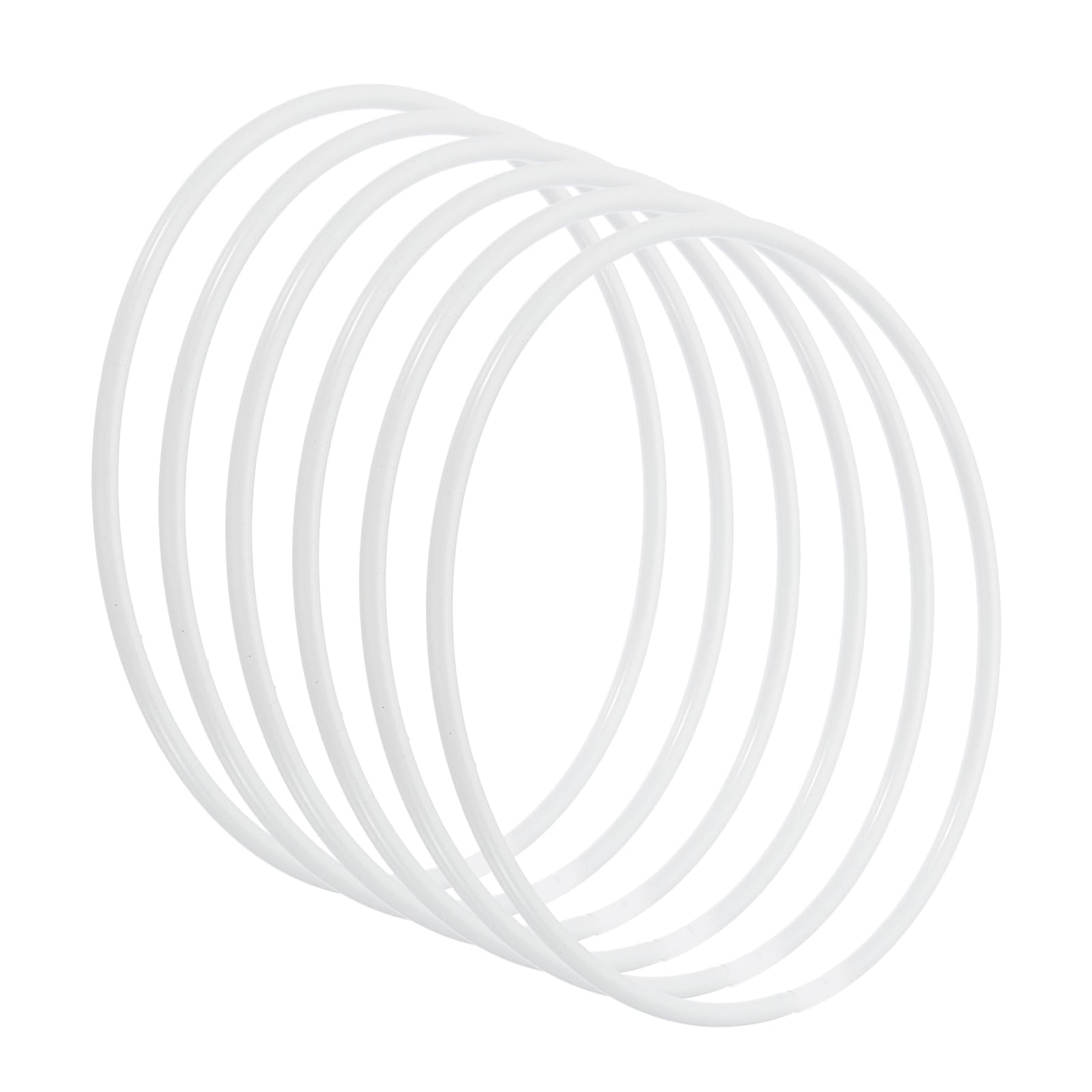 PATIKIL 4 Inch Round Dream Catcher Rings, 6 Pcs Metal Christmas Macrame Wreath Floral Ring Hoop for Home DIY Craft Wedding Wall Hanging Decorations, White
