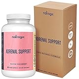Natrogix Adrenal Support Complex 15 Adaptogenic Herbs, Amino Acids, Vitamins to Clear Brain Fog, Boost Hormones Level includes Ashgawanda, L-Tyrosine, Rhodiola Rosea, Gotu Kola, 30 Day Supply