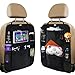 Car Seat Organizer, 2 Pcs Seatback Auto Kick Mat Back Seat Protector for Kids with Multi Storage Pocket for Touch Screen Tablet Holder Bottle Drink Toys(Black, 2 Pack)