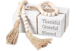 BESTONE Wood Bead 51-inch/130cm（About 84 Beads） Tassel Wood Beads, Suitable for Rustic Decor, Wall Hanging Decor, etc， can be