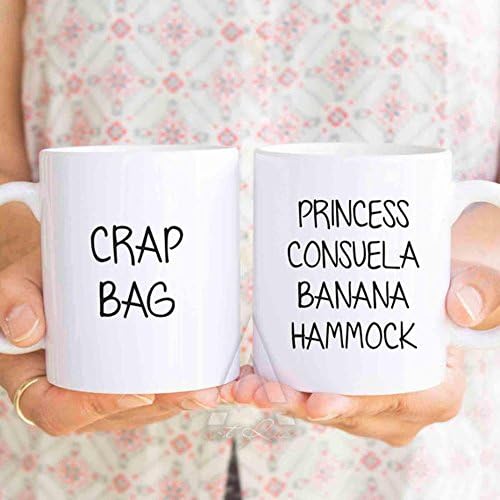 High quality ceramic mug Dishwasher safe Microwave princess consuela banana hammock, Funny Couple Mugs, valentines day gift, His and Hers Coffee Mugs, anniversary gifts, couple mugs