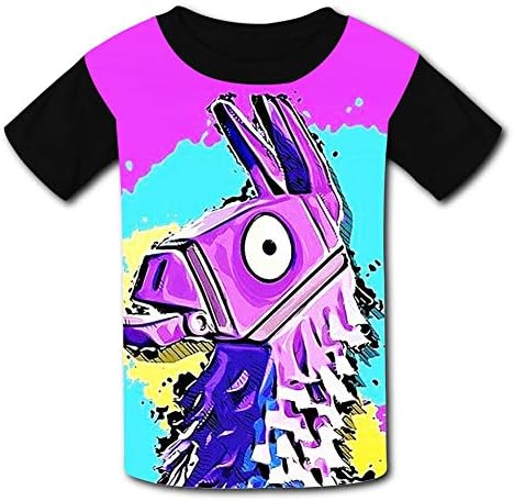 JIFEIMAOY Fortnite Llama 3D Custom T Shirts Short Sleeve Tee for for Boys and Girls