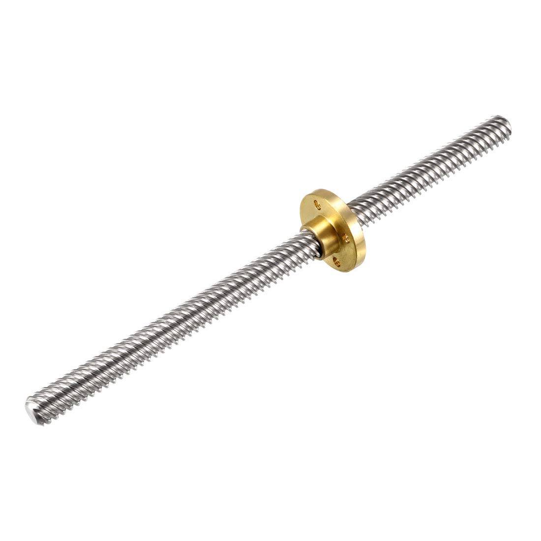 sourcing map 150mm Length T8 8mm Dia Lead Screw Rod,8 Lead Stainless Steel Lead Screw Rod With Copper Nut Trapezoidal Thread for 3D Printer Z Axis