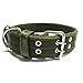 Buckle Dog Collar, 1.5 Wide Adjustable Nylon Military Tactical Dog Collars, 2-Rows D Ring Heavy Duty Dog Collar