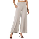 Arolina Women's Stretchy Wide Leg Palazzo Lounge Pants with Pockets Casual Comfy High Waist Palazzo Pants for Women Dressy