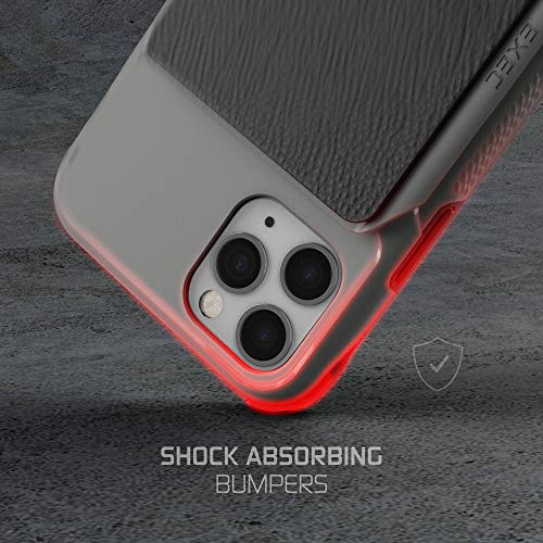 Ghostek Exec Designed for iPhone 11 Pro Wallet Case Magnetic Leather Card Holder Pocket Slot Holds 4 Credit Cards Military Grade Shockproof for 2019 Apple iPhone 11 Pro (5.8" Screen Only) - (Black)