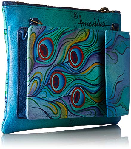 Anuschka Handpainted Leather | Organizer Wallet With Smart Phone Case | Jeweled Plume - Thumbnail 2