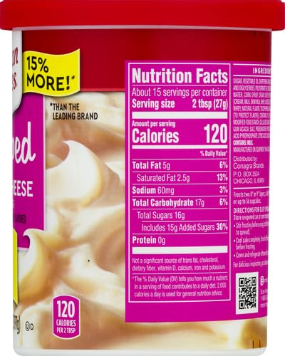 DUNCAN HINES WHIPPED CREAM CHEESE FLAVORED FROSTING, 14 OZ.