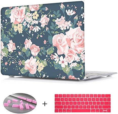 Macbook Air 11 Case,Floral Laptop Sleeve Clear Hard Shell Case for Macbook Air 11 [Model:A1370,A1465] - - Blue Floral
