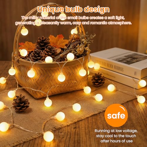 Giliwosy 60LEDs 10 m LED Lights Battery Operated with USB 8 Function Modes Timer IP65 Waterproof Decorative LED Lights for Balcony Garden Party Room Camping Christmas