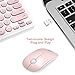 Wireless Keyboard and Mouse Combo, FD iK6620 2.4GHz Cordless Cute Round Key 79-Key Quiet Slim Compact Set for Laptop, Computer, Mac (No Numeric Pad)-Salmon Pink&White