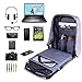 Laptop Backpack business anti-theft waterproof travel computer backpack with USB charging port college school computer bag for women & men fits 15.6 Inch Laptop and Notebook - Grey