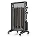TURBRO Arcade HR1015 Electric Mica Heater 1500W, ETL & CA Prop 65 Certified Micathermic Flat-Panel Heater with Adjustable Thermostat, Quiet for Home and Office 120V (Black)