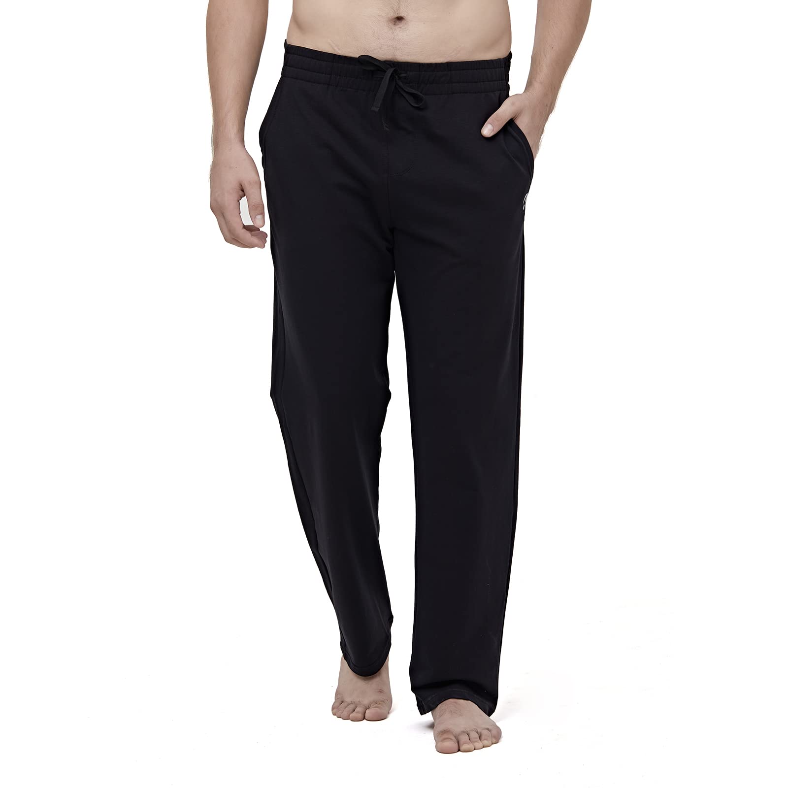 HMIYA Herren Jogginghose Baumwolle Sweathose Lange Atmungsaktiv Sporthose Yogahose Klassische Trainingshose mit Taschen(Schwarz,XL) 2