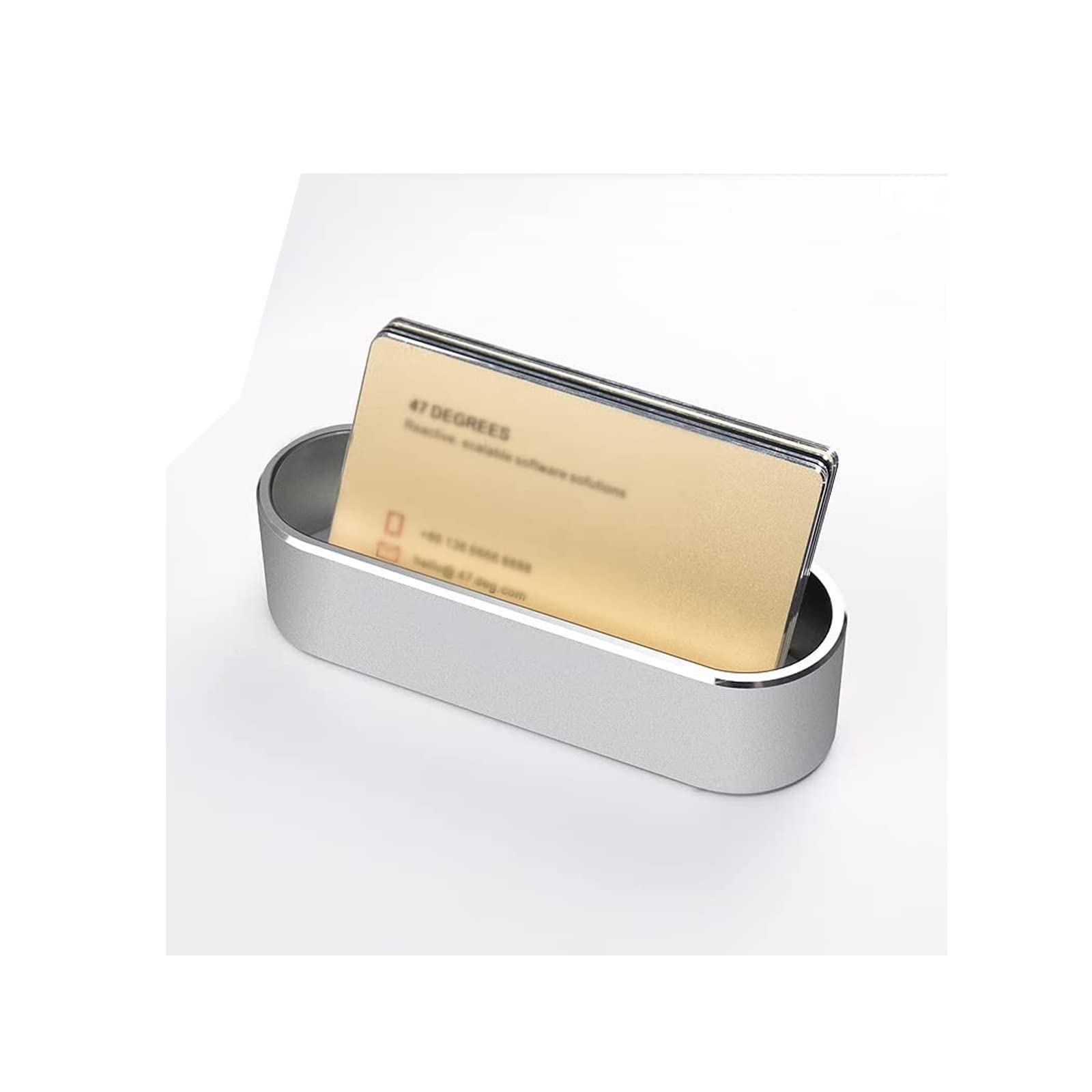 Catekro Metal Business Card Case Business Card Base Aluminum Alloy Business Card Case Business Card Holder Men's Office (Silver)