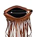 Fashion Brown Velvet Fringe Tassel Waist Fanny Pack Belt Bag Travel Purse for women