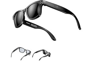 LNTVOM Cyanvue Ai Smart Glasses,8mp Camera Glasses with Music & Call Features,Waterproof Ai Bluetooth Smart Glasses for Men with Camera,UV Protection,Anti-Blue Light Glasses Everyday Wear(Sunglasses)