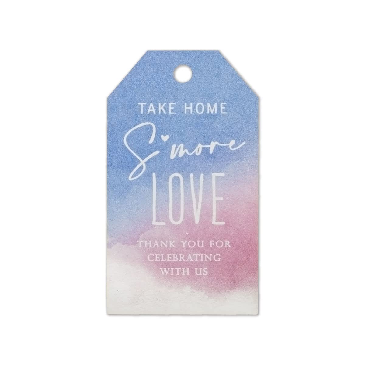 Summer-Ray 50pcs Take Home S'More Love Thank You for Celebrating with Us Wedding Favor Gift Tags in Watercolor Theme