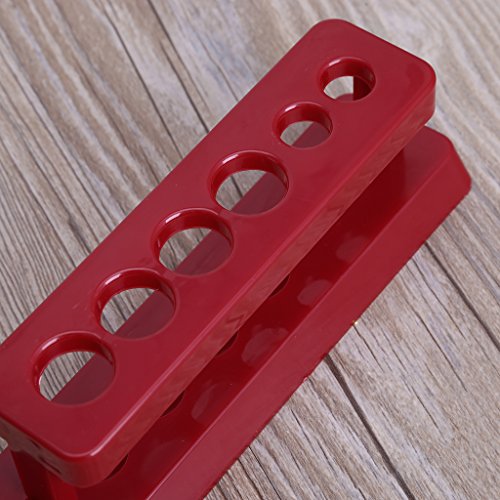 Milue 1pcTest Tube Holder 6 Hole Plastic Rack Red Stand Burette Stand Shelf Laboratory
