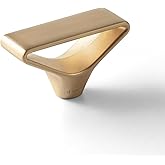 Goo-Ki 6 Pack Champagne Bronze Elegant Matte Modern Triangular Cabinet Knobs with Open Center Design Brushed Zinc Alloy Drawe