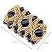 KAYMEN FASHION JEWELLERY 18k Gold Plated Copper Chains and Crystal Stone Knit Charm Bangles Bracelets for Women 4 Colors (Black)